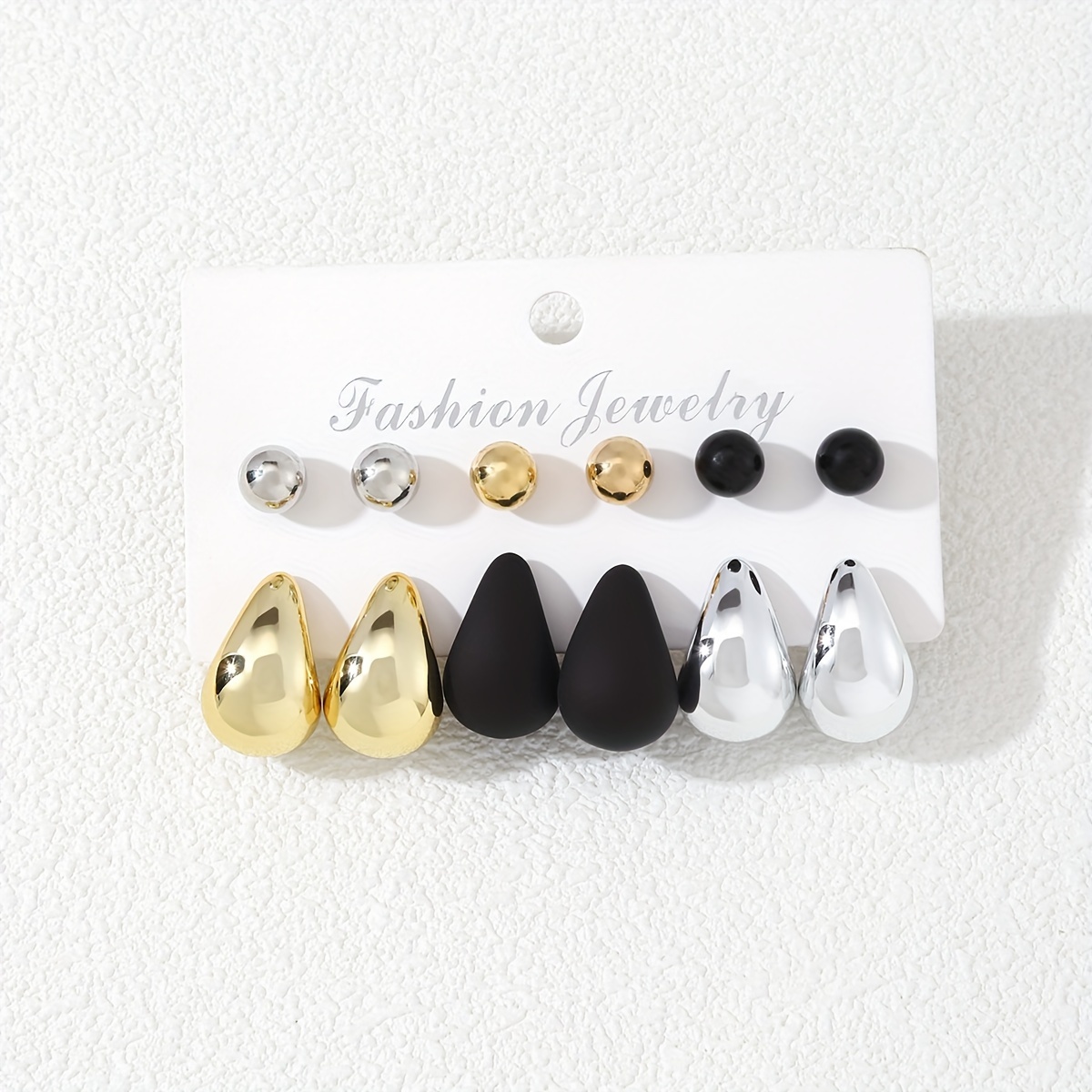 Water Drop Hoop Earrings Plastic Stainless Classic Style